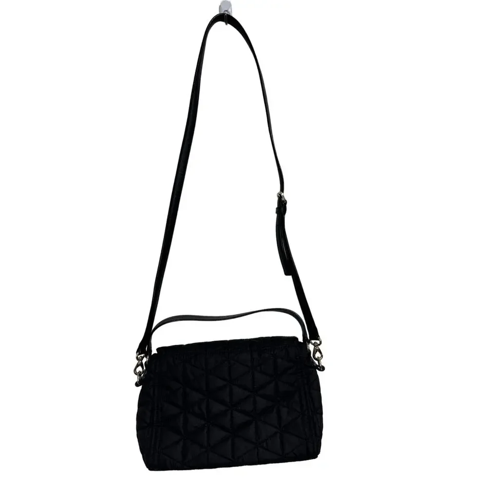 Kate Spade Black Polyester ‎ Quilted Shoulder Crossbody Bag Purse Designer